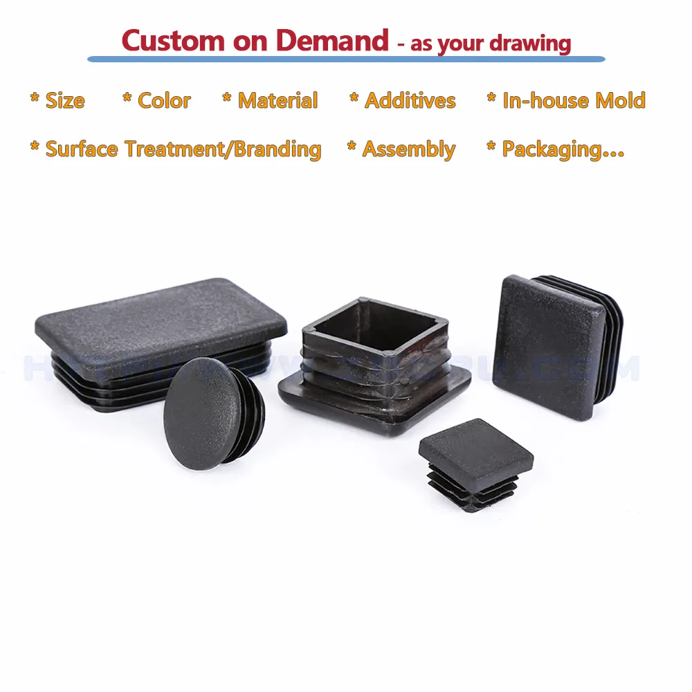 Zhongde Customized Colorful Molding Square Pipes Cap / End Plugs / Plastic End Caps for Steel Tube