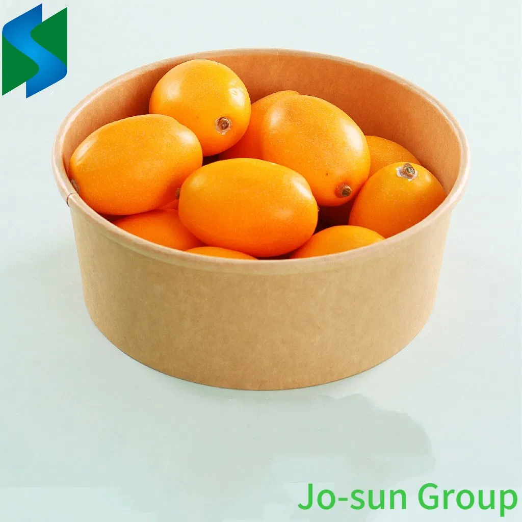 Round Brown Biodegradable Eco-Friendly Take out Salad Fast Kraft Paper Soup Cup Bowl