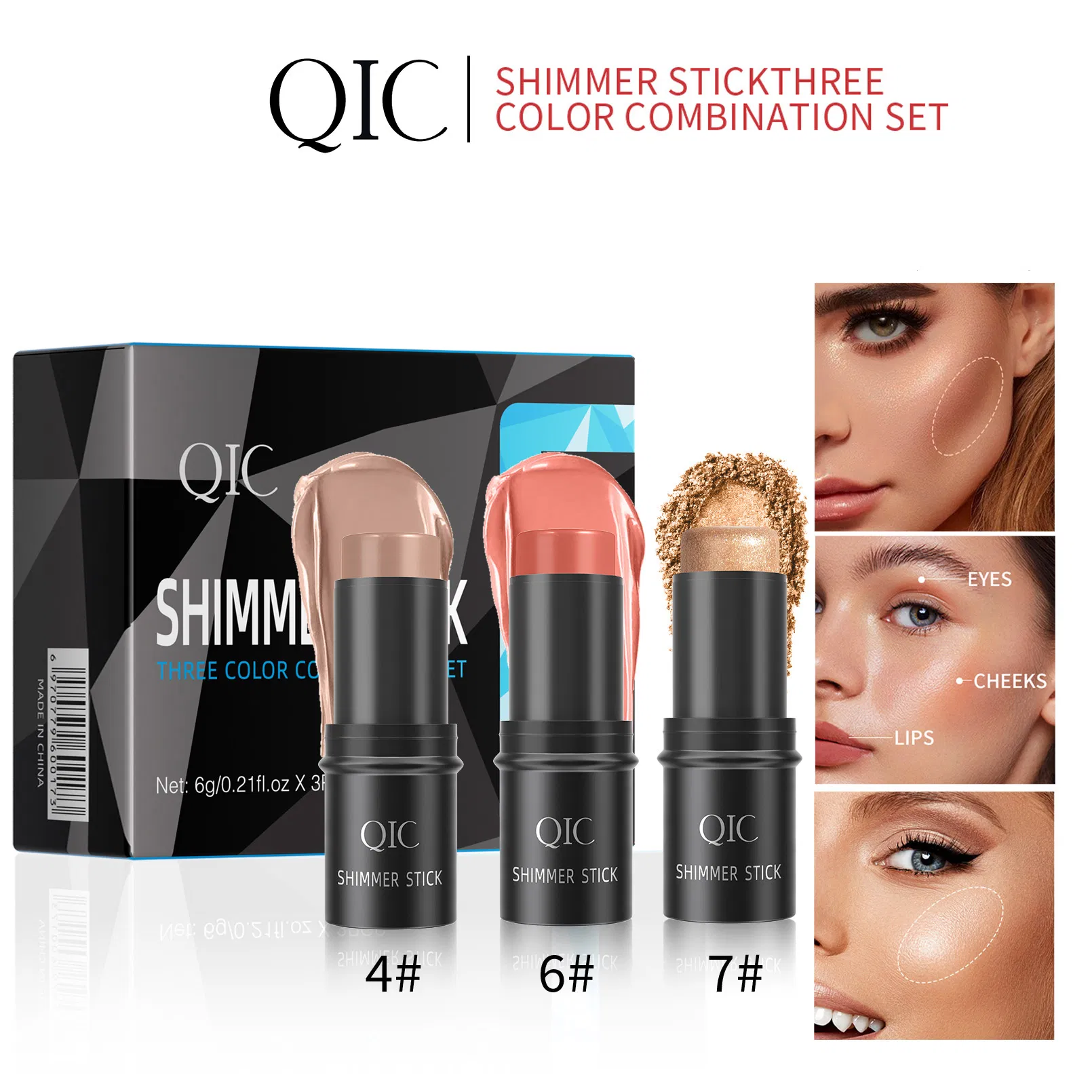 Cosmetics Manufactures Pink Makeup Stick Face Highlighter Creamy Texture Matte Finish Contouring Stick Set