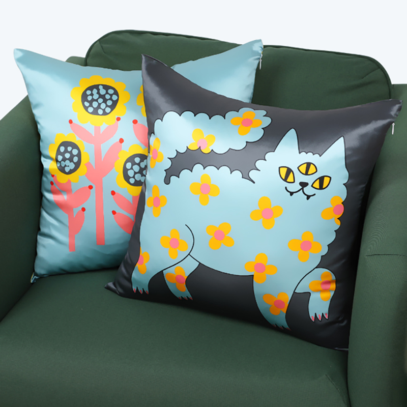 Custom Printed Comfortable Soft Square Silk Pillow Case