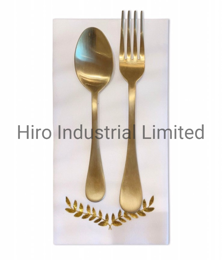 High Quality Disposable Dinner Paper Napkins with Logo Gold Stamping