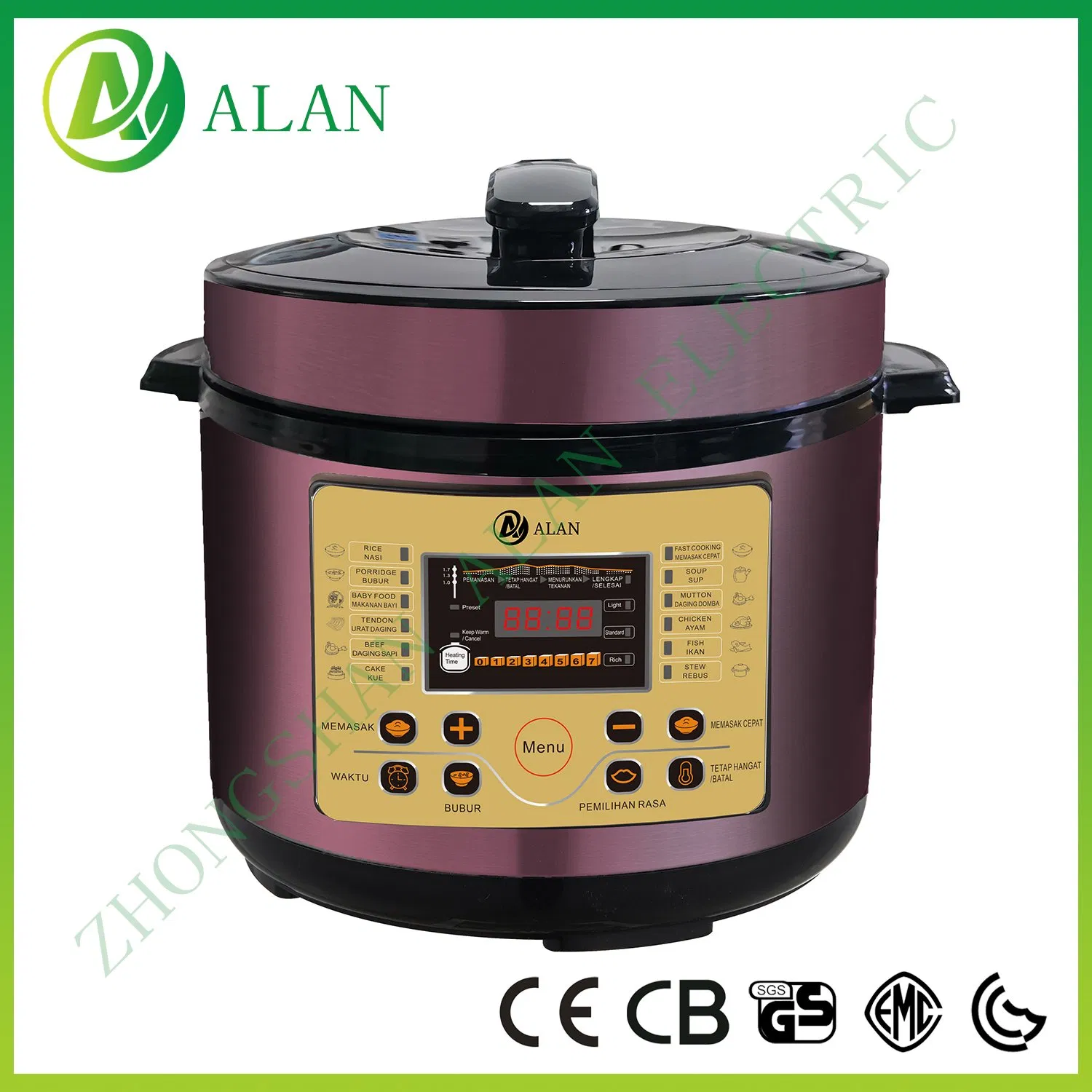 Alan 6 Qt Aluminum Alloy Non-Stick Liner Commercial Induction Large Electric Pressure Cooker Electric Multi Cooker