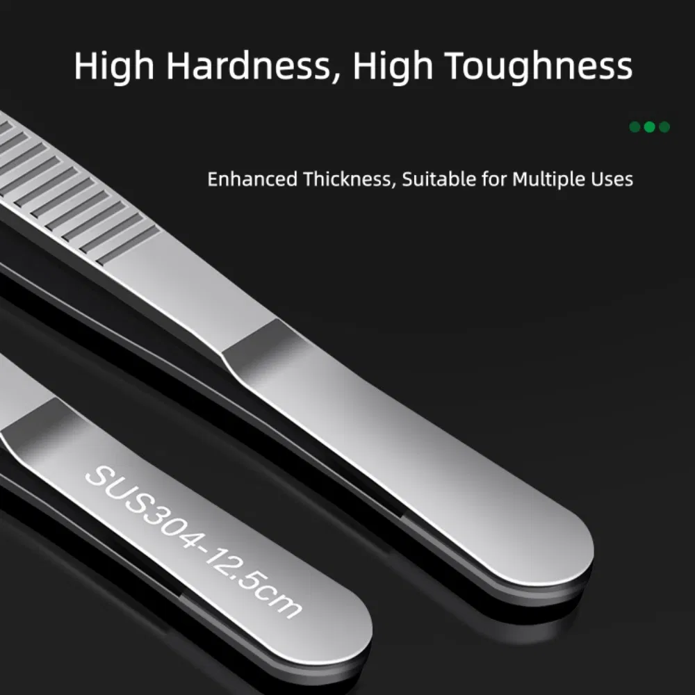 High-Quality Anti-Slip Straight Curved Versatile Metal DIY Tweezers with Teeth