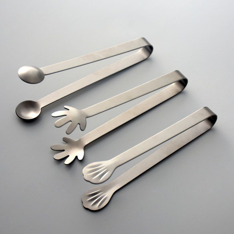Stainless Steel Food Clip Shell Palm Small Clip Barbecue Clip Bread Clip Household Snacks Clip Sugar Clip Ice Clip