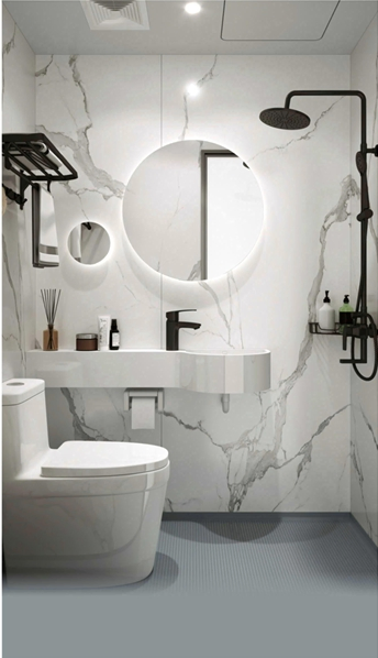 20-Year Service Life Lightweight FRP SMC Seamless Molded Waterproof Quick-Assembly Prefabricated Integrated Bathroom