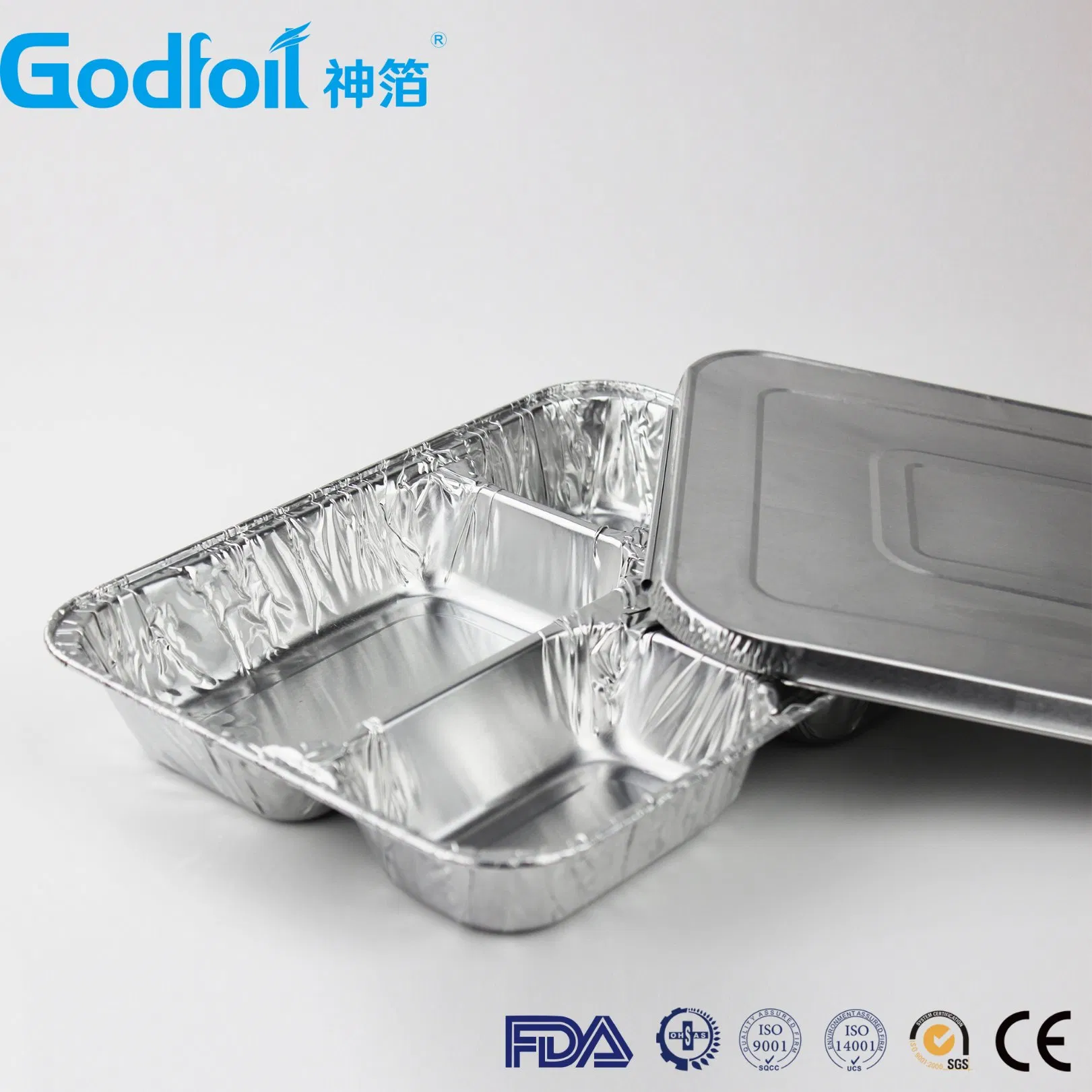 Food Lunch Box 4 Compartment Aluminium Storage Box Disposable Aluminum Foil Container
