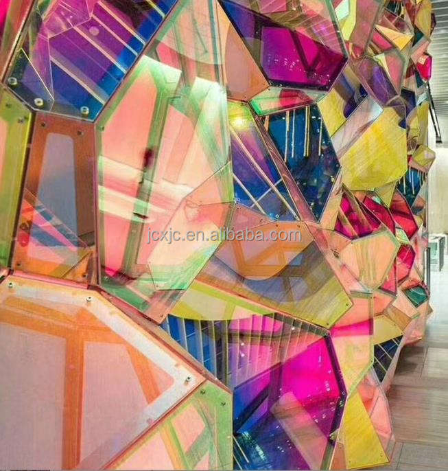 Color Gradient Laminated Curtain Wall Colored Color Change Glass-Diverse Options Available