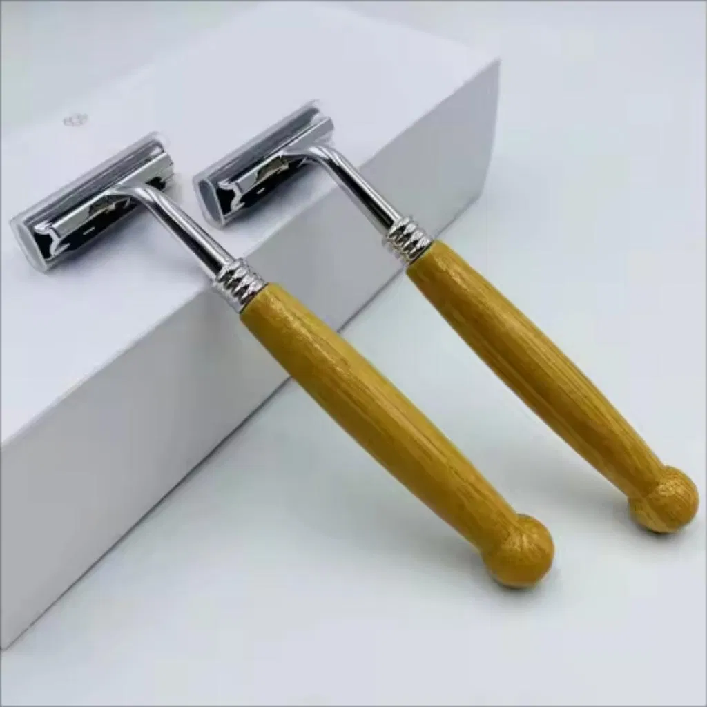 Eco-Friendly Shaving Kit Natural Bamboo Handle Razor with Shaving Cream