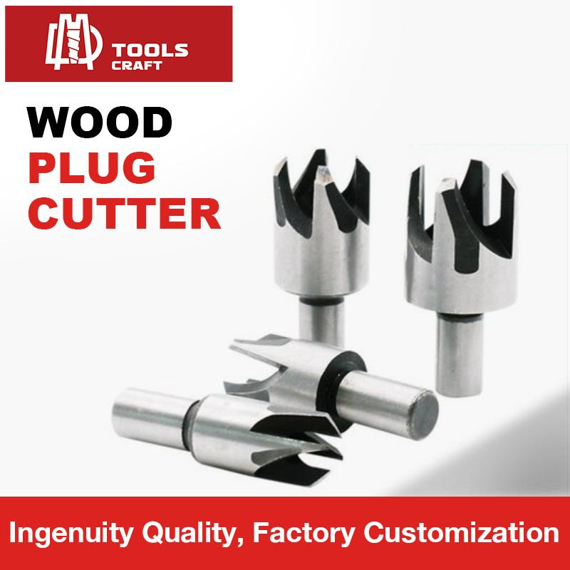 8PC Plug Chamfer Wood Cutter Straight and Tapered Drill Bit Set