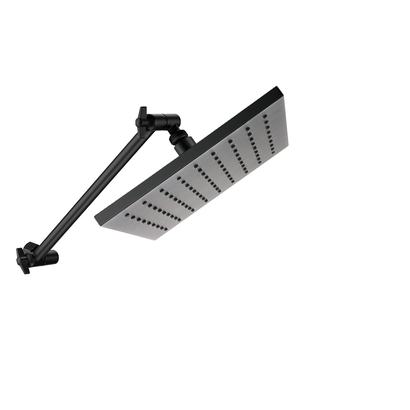 Chrome -Plated S. S Ball Pivot Mattle Golden Rainfall Square 8 Inch Fixed ABS Cellling Rain Shower Rose