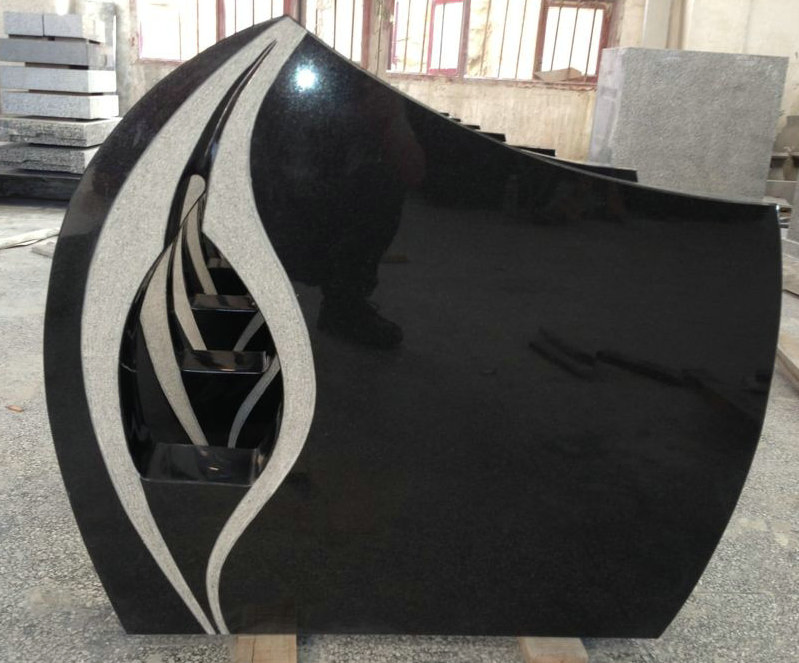 Natural Stone absolute black granite Tombstone for Memorial/Dead/cemetery/graveyard