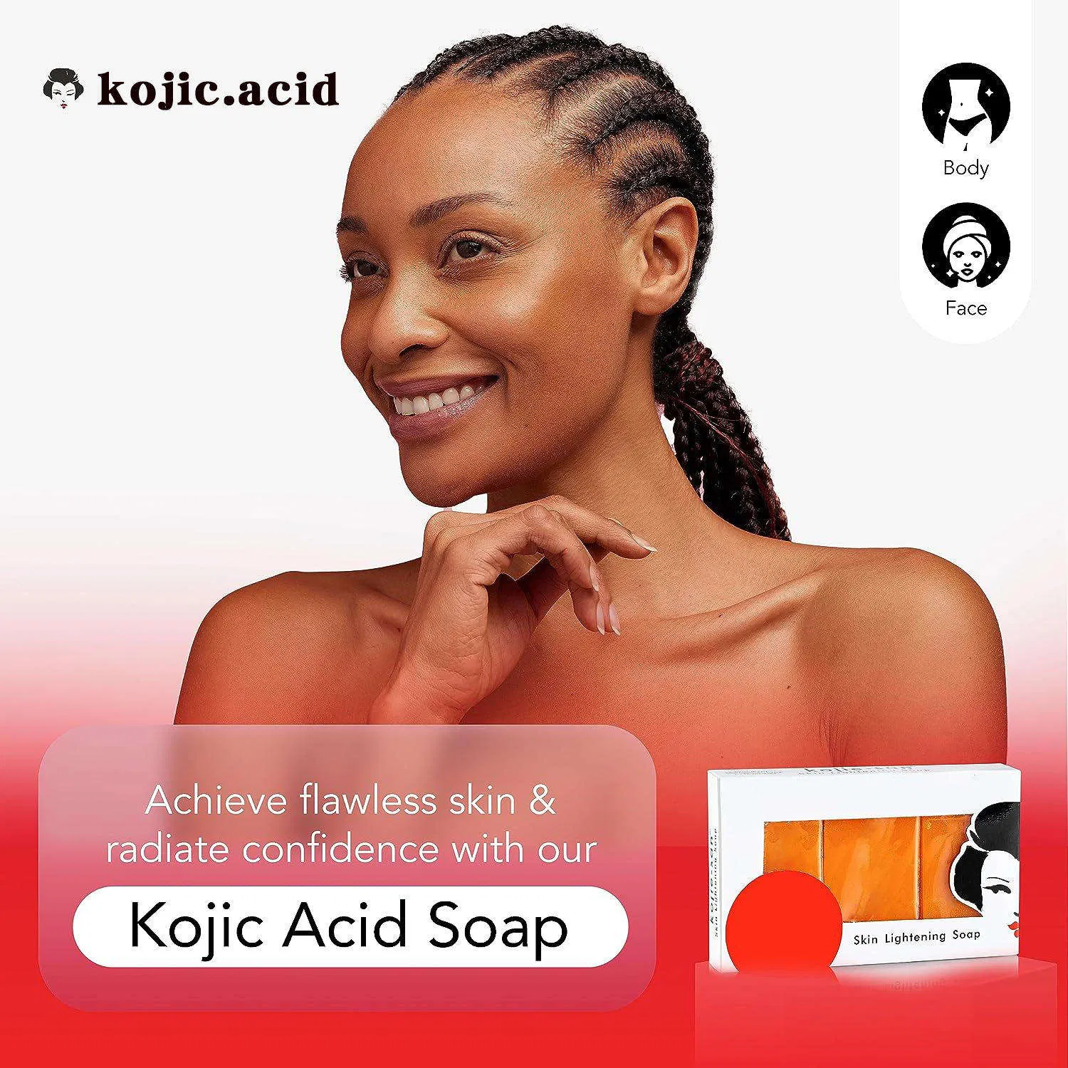 200g Solid Herbal Kojic Acid Papaya Soap Handmade Bar for Acne & Dark Spots Brightening Body & Hand Care