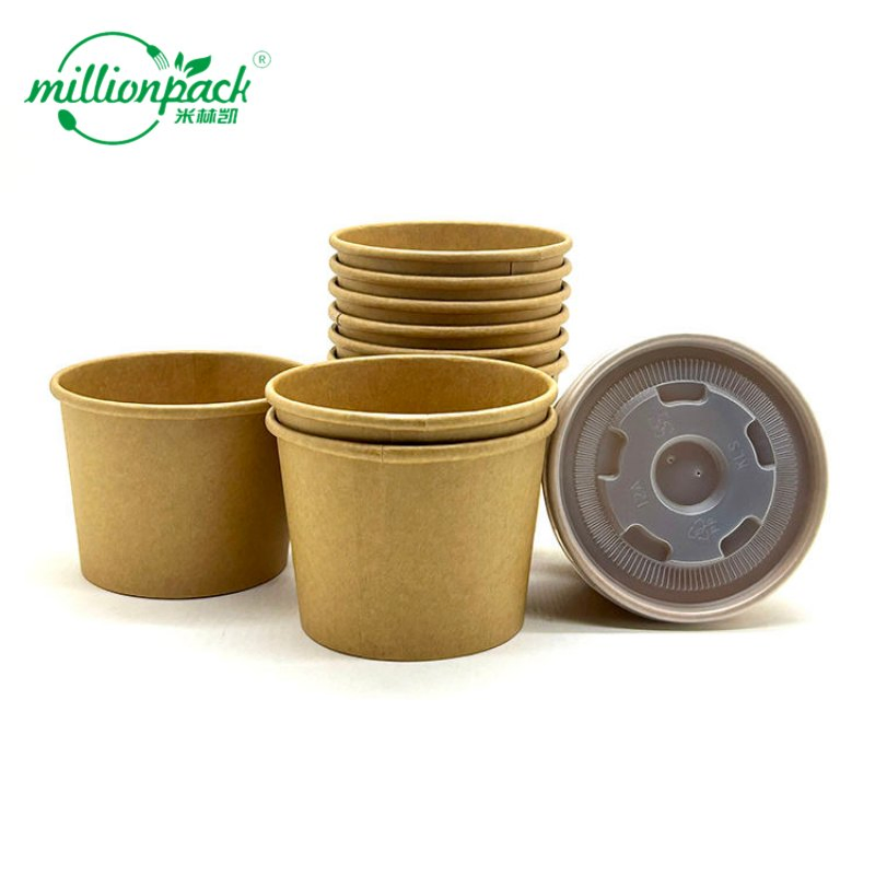 Customized Kraft Paper Soup Bowl with Brand Logo Printing