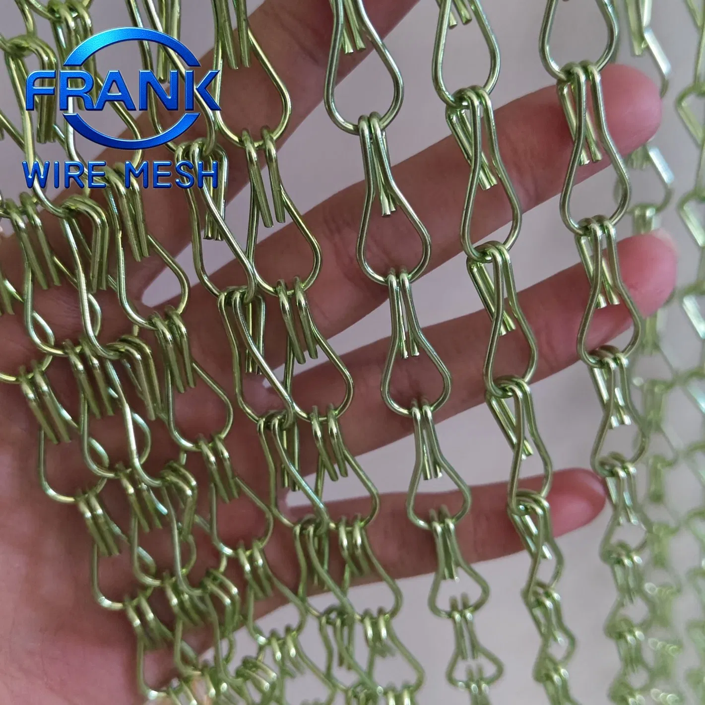 Hot Selling Decorative Double Hook Aluminum Chain Link Fly Screen Door Curtain
