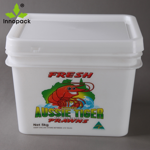 Square Plastic Bucket/Pail 10L with Lid for Sea Food