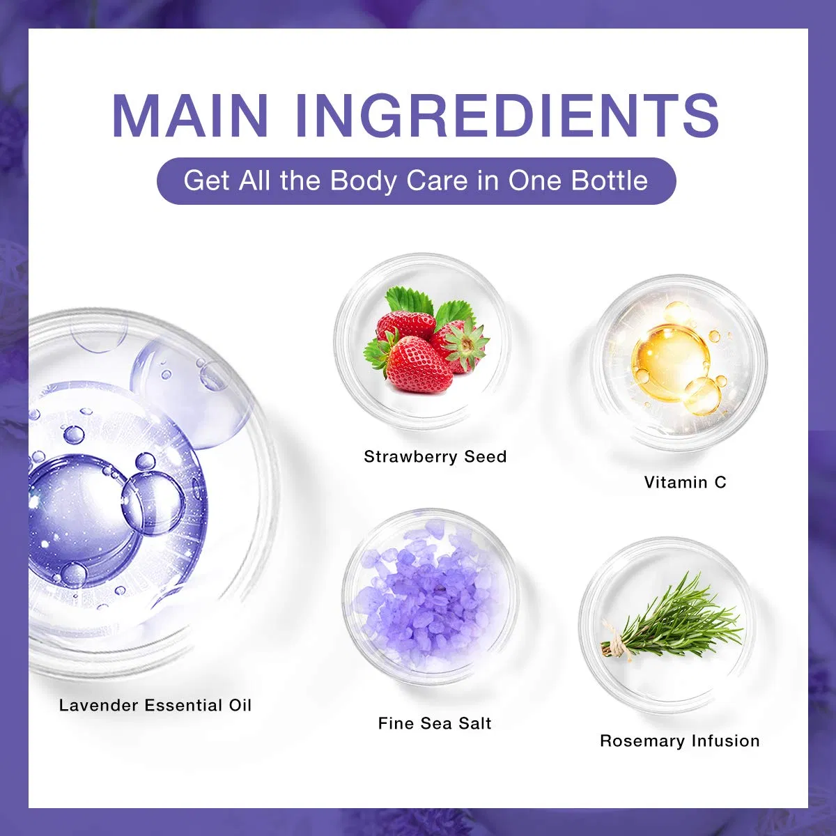 Private Label Lavender Body Scrub Moisturizes and Nourishes Hand Feet & Skin Body Scrub Polish
