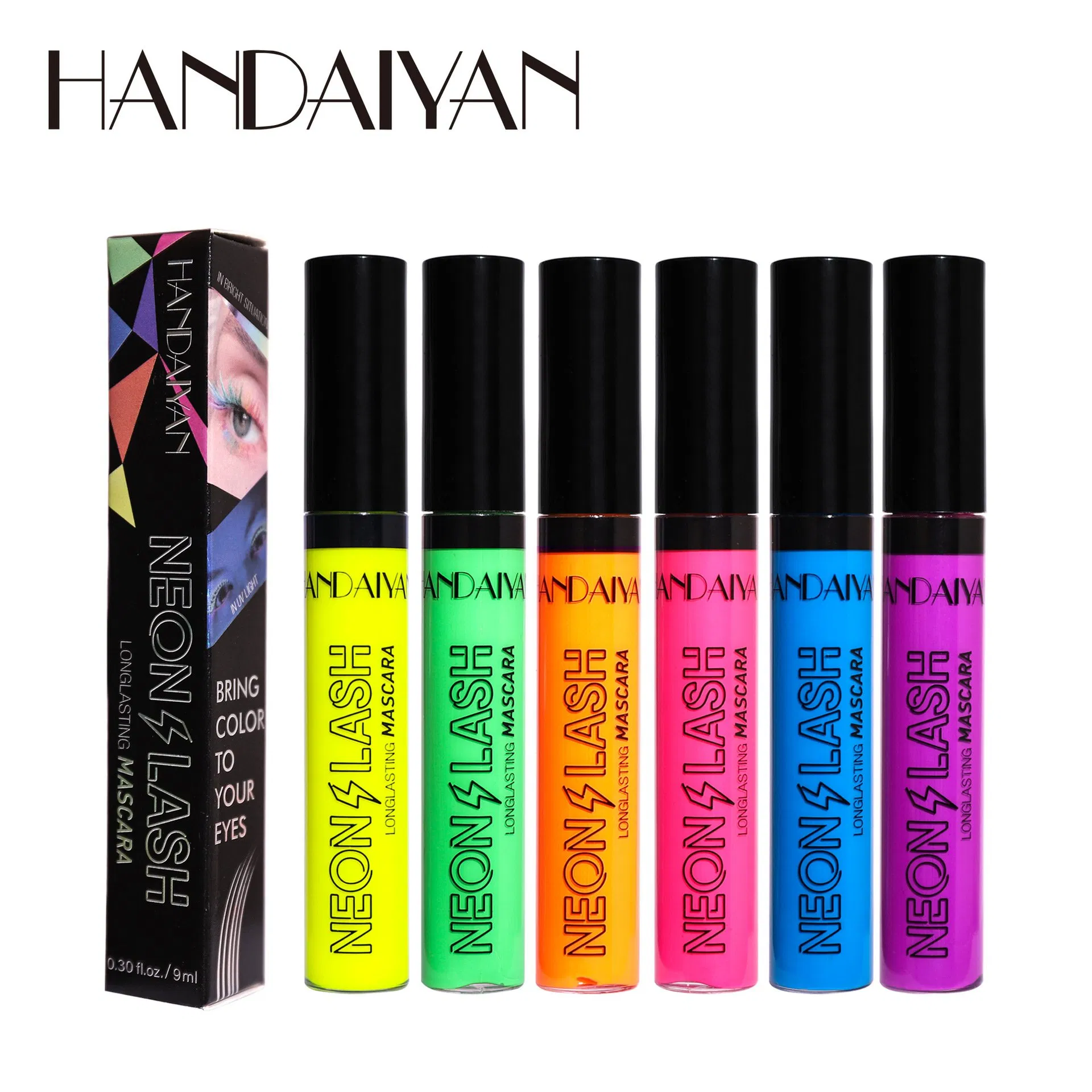6 Color Slim Long Color Fluorescent Mascara Quick Dry Waterproof Without Smudging Makeup