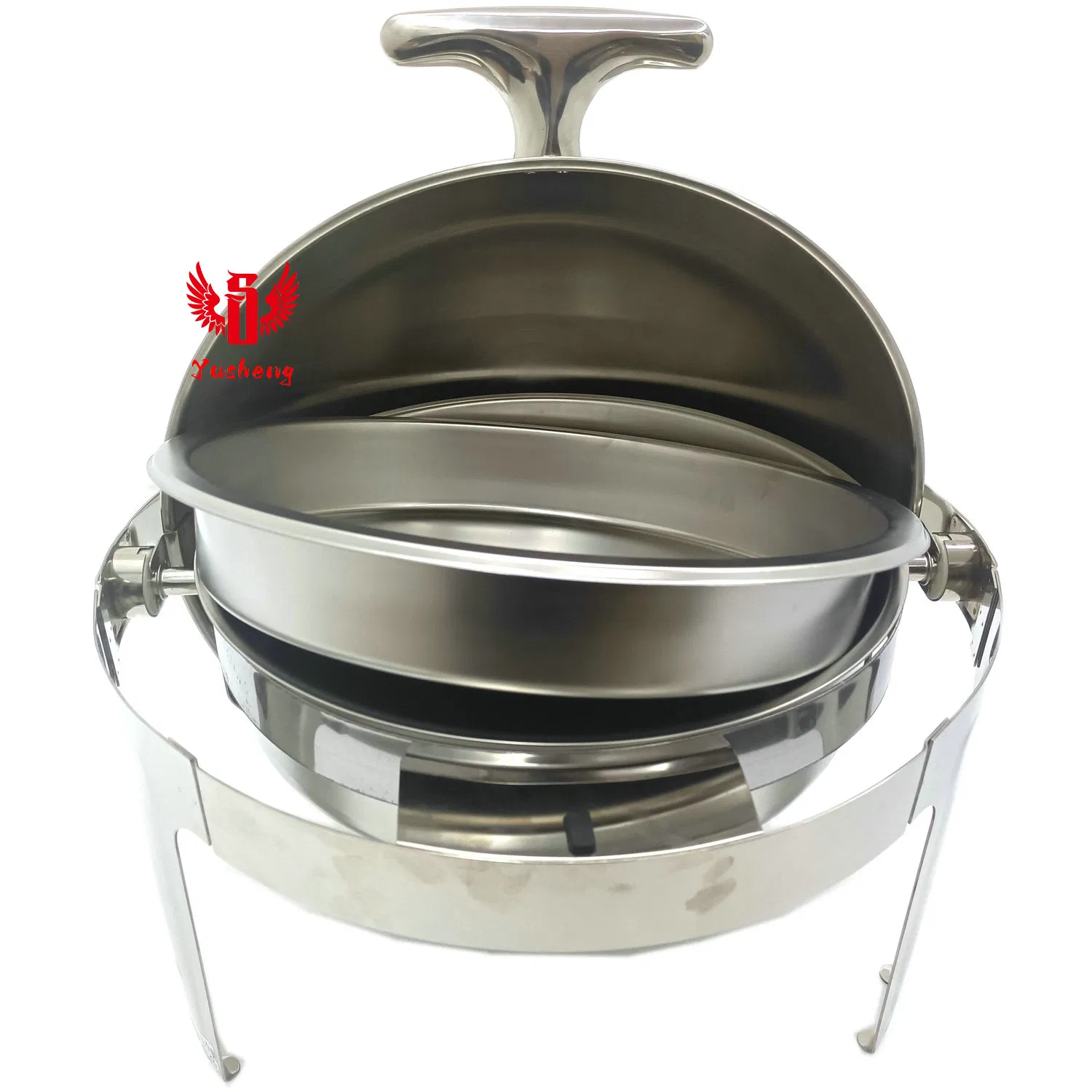 Factory Directly Offer Stainless Steel Round Buffet Dish Full Silver Color Chafing Dish