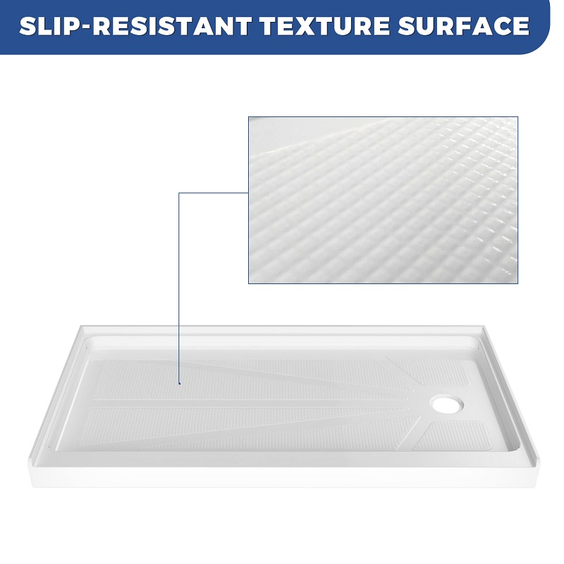 Anti Slip Surface Single Threshold Free Standing Acrylic Bathroom Shower Tray