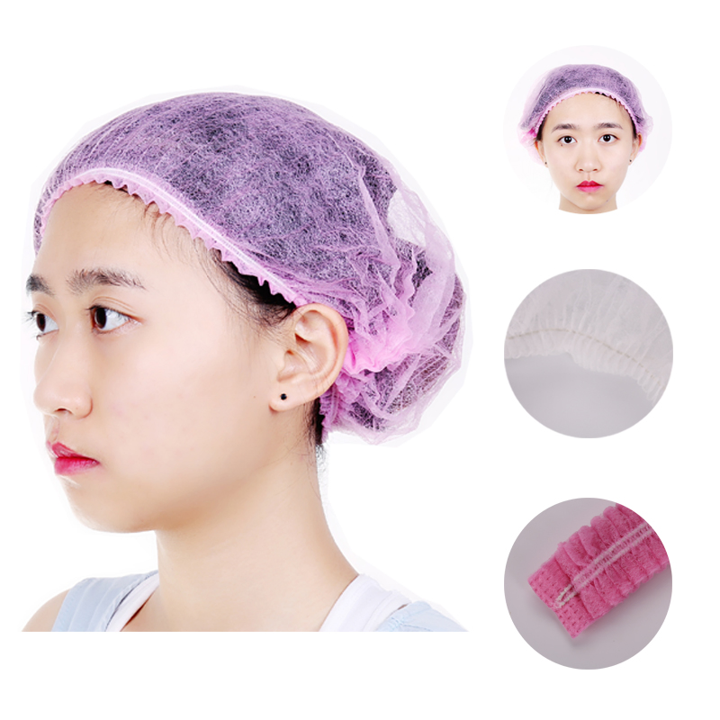 Bouffant Head Cove Disposable Non Woven Strip Clip Cap Doctor Hat Round Disposable Mob Cap Nurse Cap
