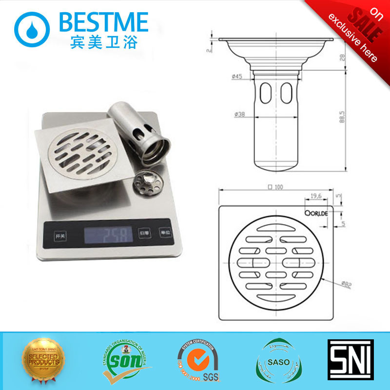 Hareware Supplier Deep Water Seal Stainless Steel Floor Drainer (BF-K18)