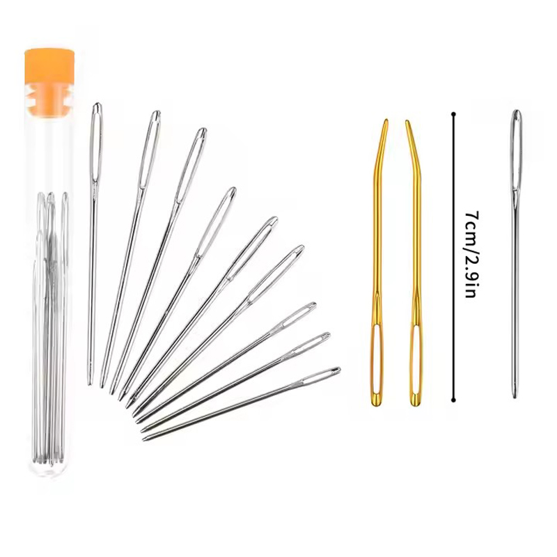 Premium 14-Piece Long Crochet Hook Set with Elegant Leather Case