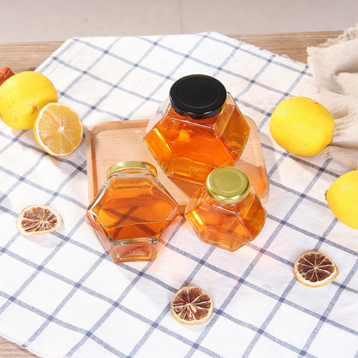 Kitchen Candy Jar with Lid Honeycomb Shape Container Storage Bl30012