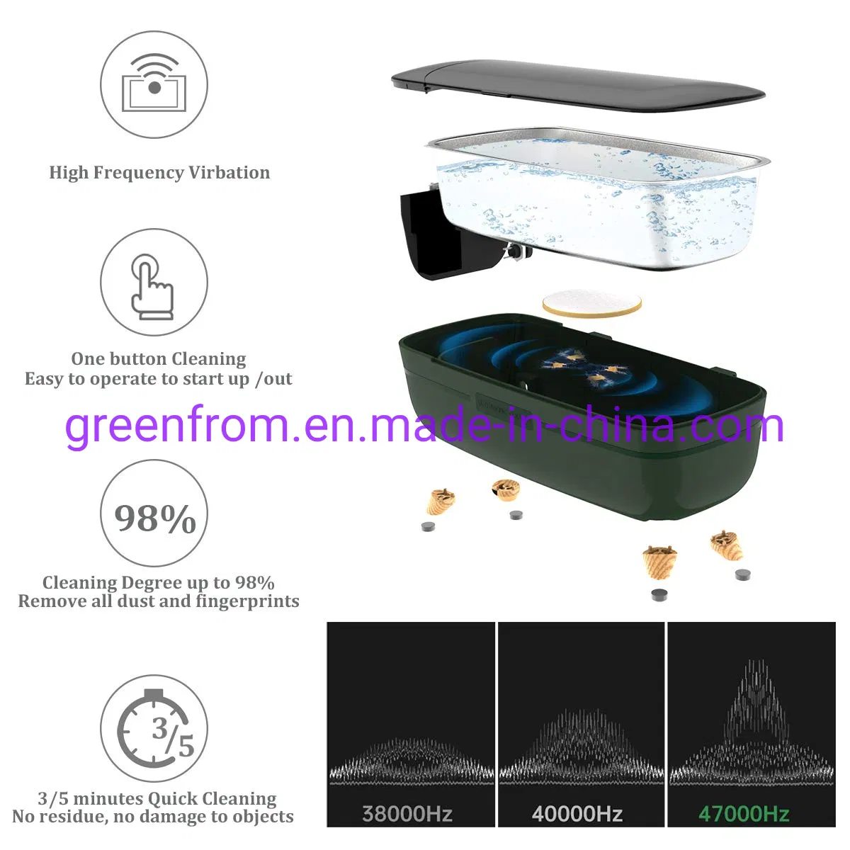 New Hot Selling Mini Portable Ultrasonic Cleaner for Make up Tools and Brush