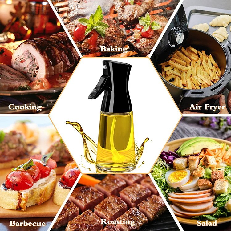 Hot Selling Oil Bottle 180ml Sprayer Dispenser Press Type Glass Spray Bottle
