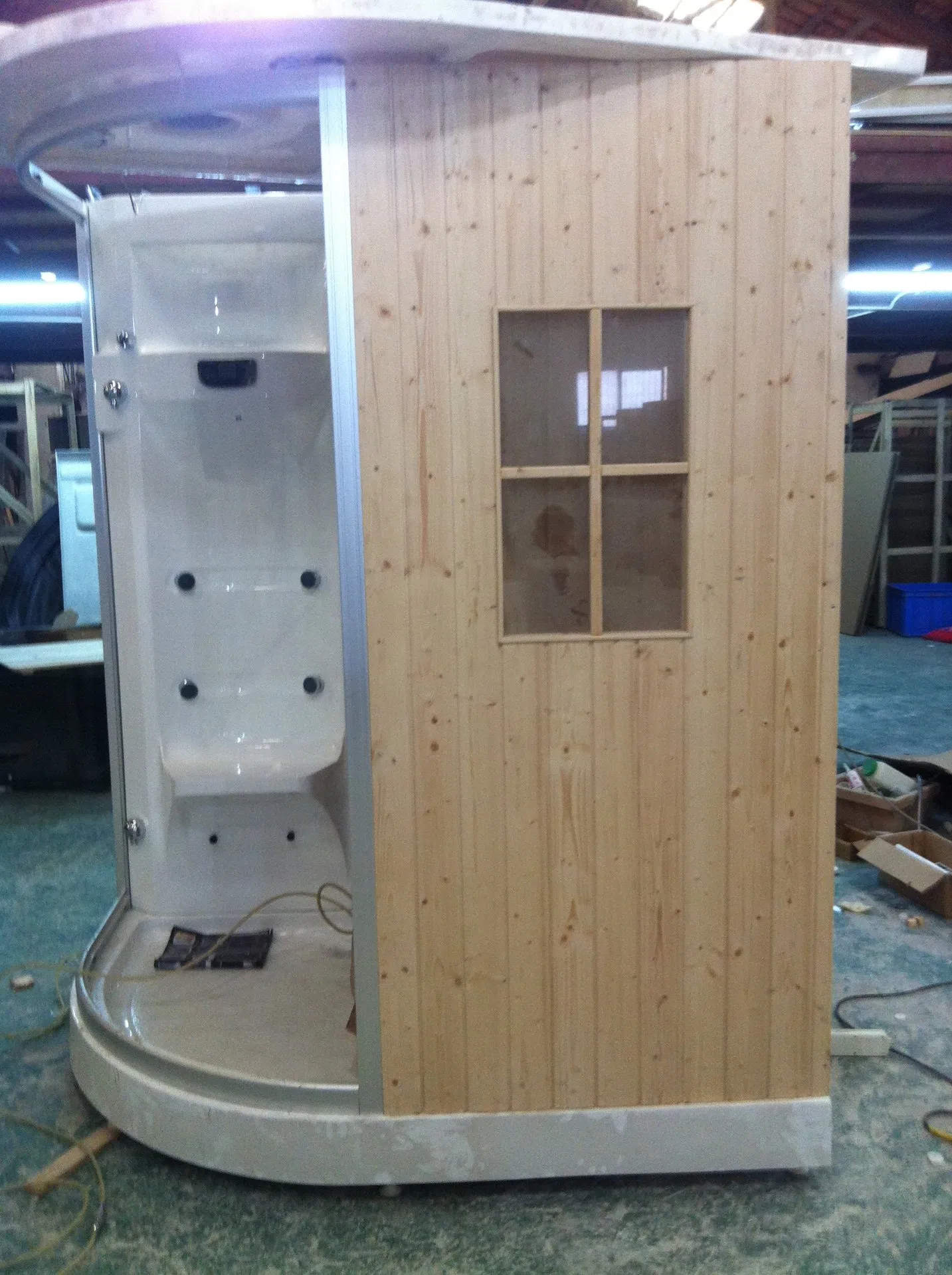 Indoor Computer Control Wood Wet Steam Shower and Sauna Rooms