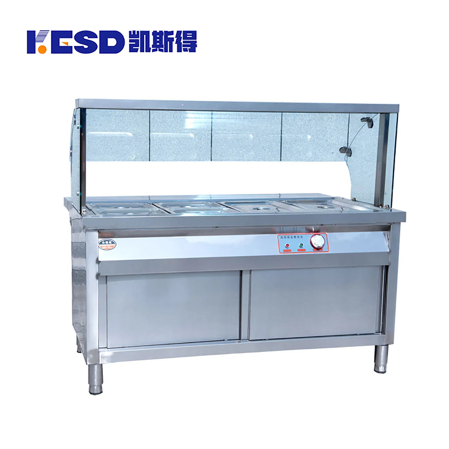 Electric Bain Marie (CE certificate) Mainly Stainless Steel Body. 4 Temperature Controller From 50 to 110 Degree. 2 Pieces Gn 1/2 Pans and 8 Piecess Gn