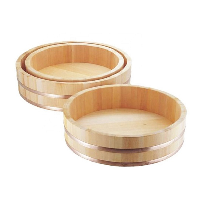 Eco-Friendly Customized Wooden Sushi Oke, Hangiri Tub