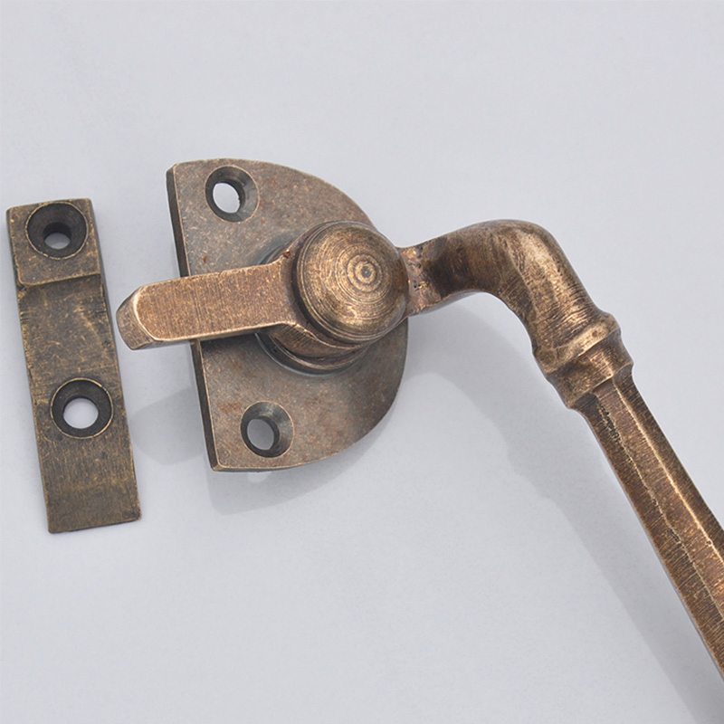 European Solid Brass Casement Fastener Window Hardware Ironmongery Handle Antique Bronze Old Barn Door Window Handle