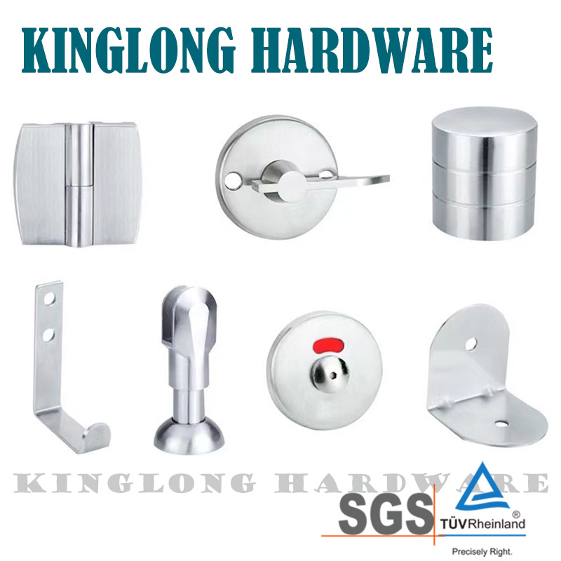 Stainless Steel 304/201 Bathroom Hardware Furniture Accessories Sanitary Ware Shower Partition Toilet Cubicle Set