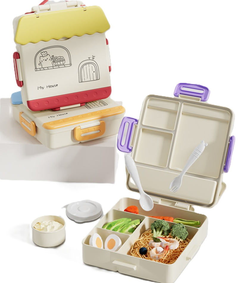 Microwave-Safe Bento Box for School and Home Use