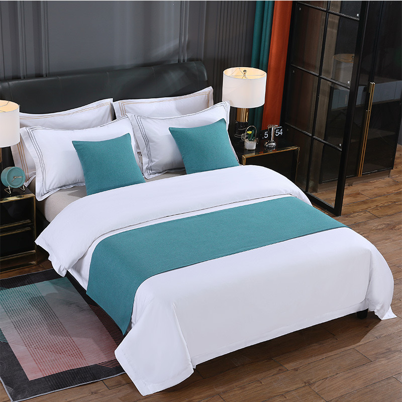 Five-Star Hotel Modern Simple Silver Home Textiles Twin Full Queen Size Decorate Bed Flags in Stock Bedding