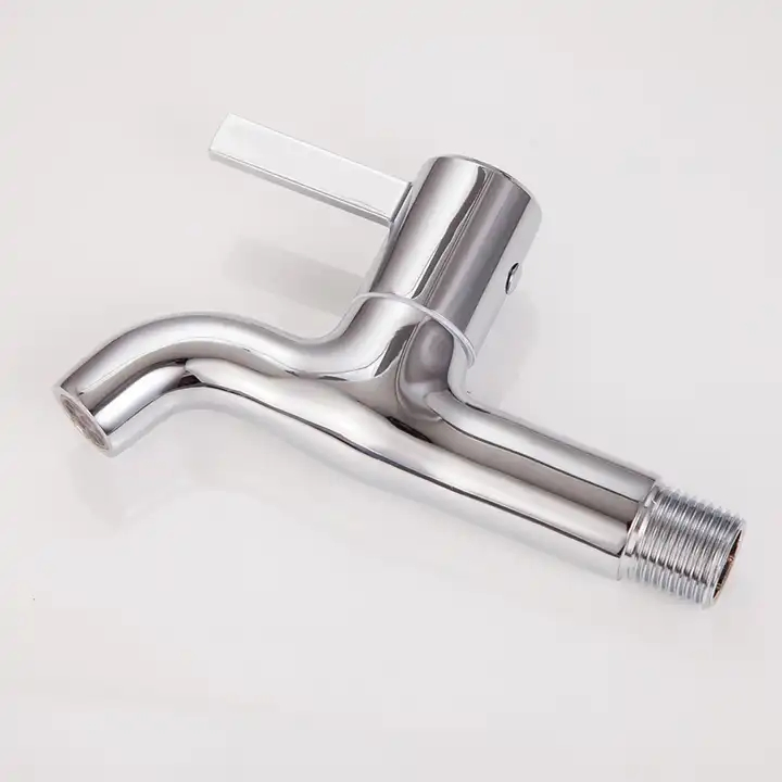 Direct Factory Sanitary Brass Bib Cock Polish Chrome Cold Water Bathroom Faucet Tap