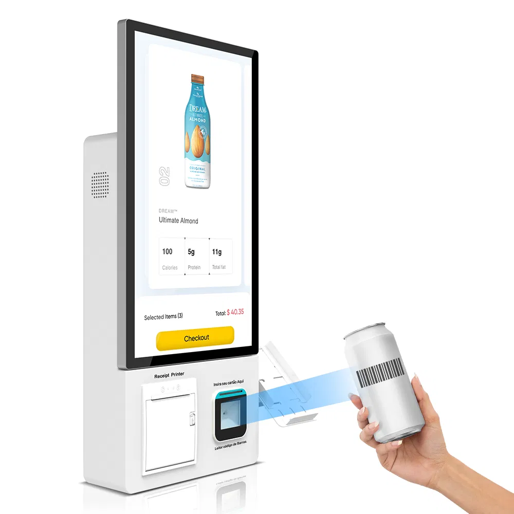 Allwin 21.5" Touch Screen Fast Food Totem POS Self-Checkout Machine Self Service Payment Ordering Kiosk for Kfc Restaurants