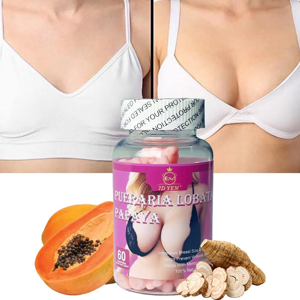 Private Brand of Natural Papaya Breast Enhancement Collagen Gummy