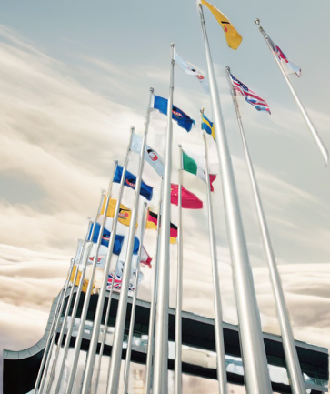 Tapered Aluminum Flagpole with Powder Coating Finish