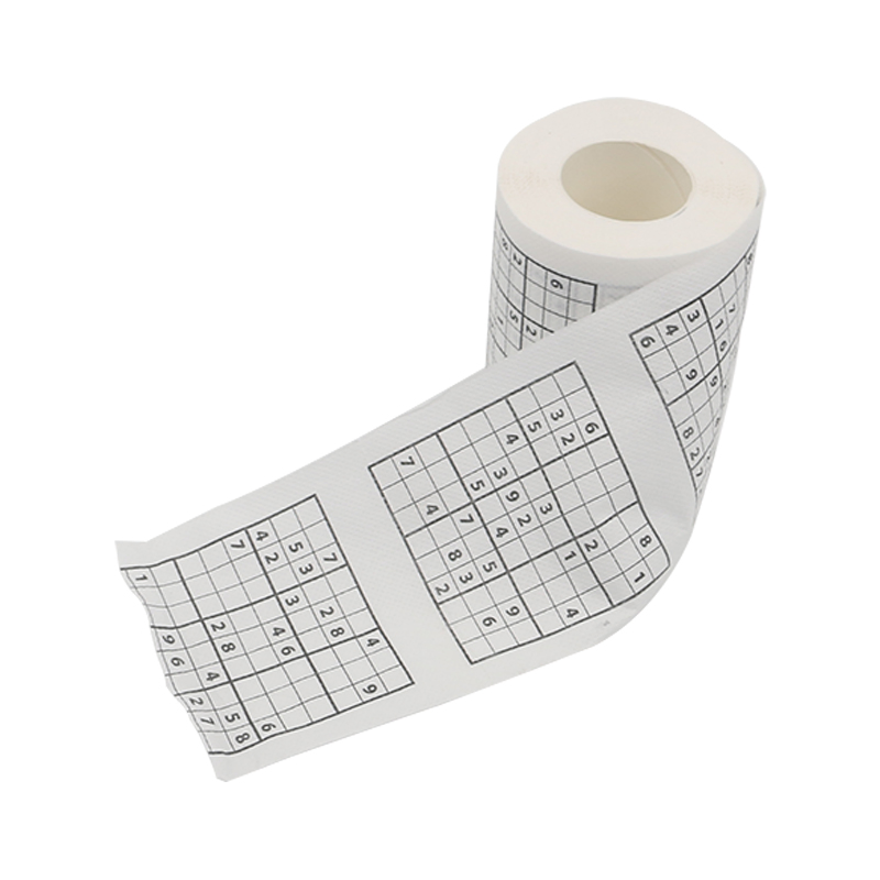 Factory Direct Sale Fun Sudoku Printed Toilet Napkin Paper Towel Roll