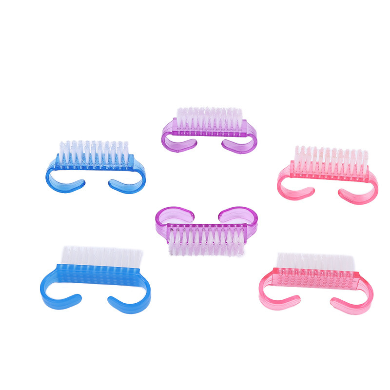 Plastic Nail Scrubbing Brush Ox Horn Mini Dust Cleaning Brush Manicure Pedicure Nail Art Brush