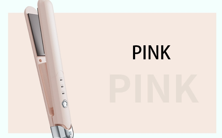 Wireless Type-C Travel Mini Hair Straightener 2 in 1 Adjustable Temperature Ceramic Curling Iron Hair Curler with LED Display