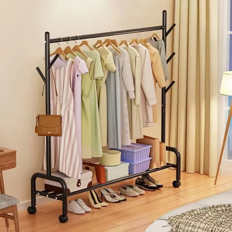 Stylish Black and White Gold Coat Rack with Shoe Storage