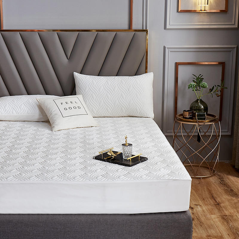 Hot Sale Cotton Full Size Mattress Protector Cover White Mattress Pad Protector Pink 3-Piece Quilting Mattress Protector