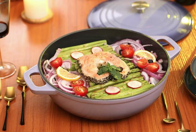 Enamel Pot Household Cast Iron Pot Multi-Purpose Stew Pot 26cm Soup Pot Enamel Stew Magnetic Cooker Gas Universal Pot