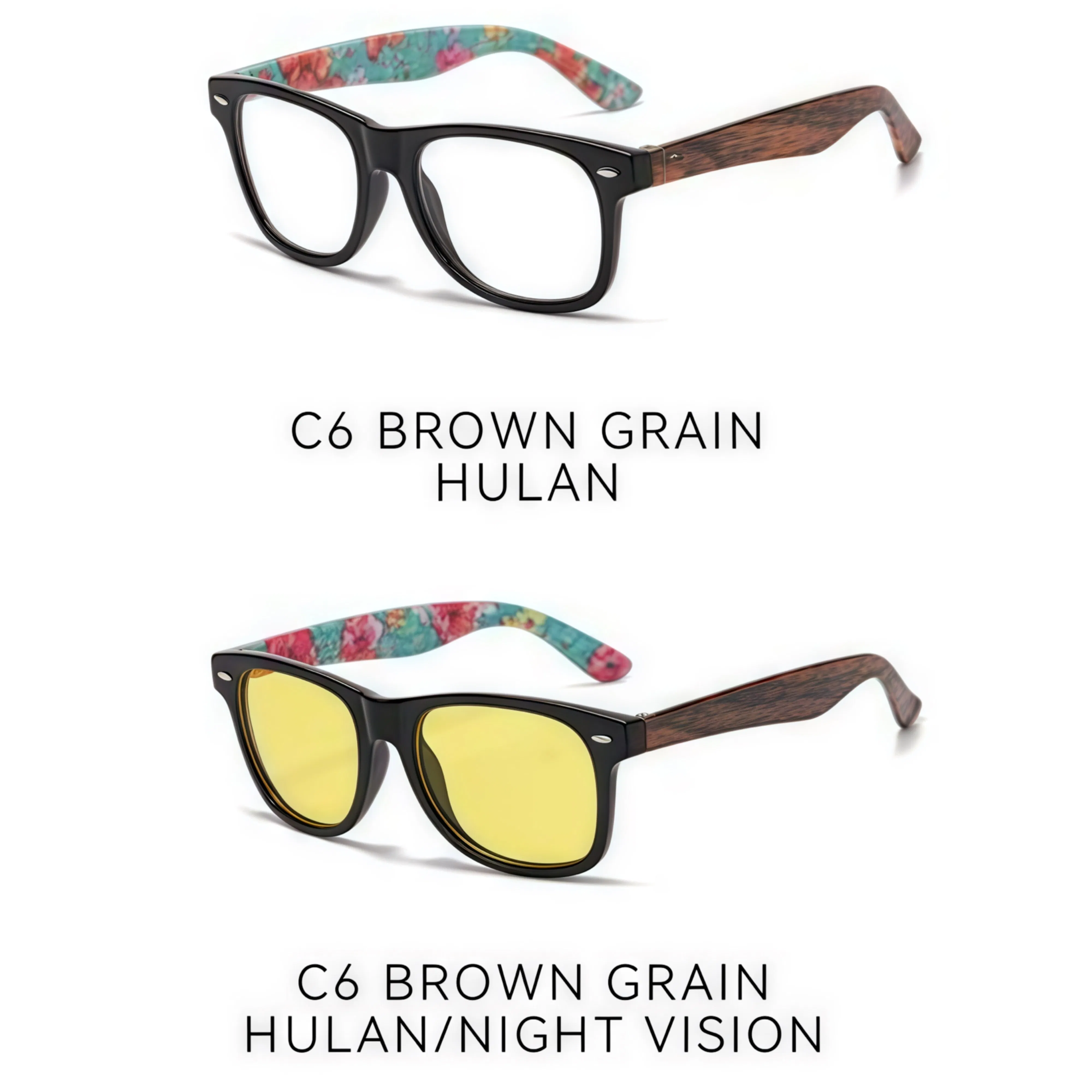 Women's Patterned Frame Blue Light Blocking Glasses (Model 2521) - Multiple Color Options with Night Vision Lenses, Ultra-Light & Stylish Eyewear