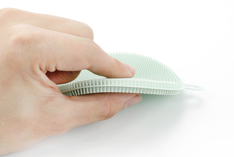 Multifunctional Kitchen Cleaning Brush with Silicone Dishcloth Design