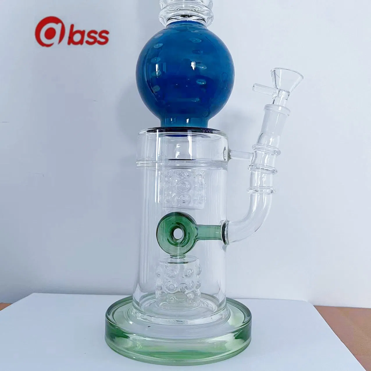 Wholesale 17" Blue Ball Glass Smoking Pipe