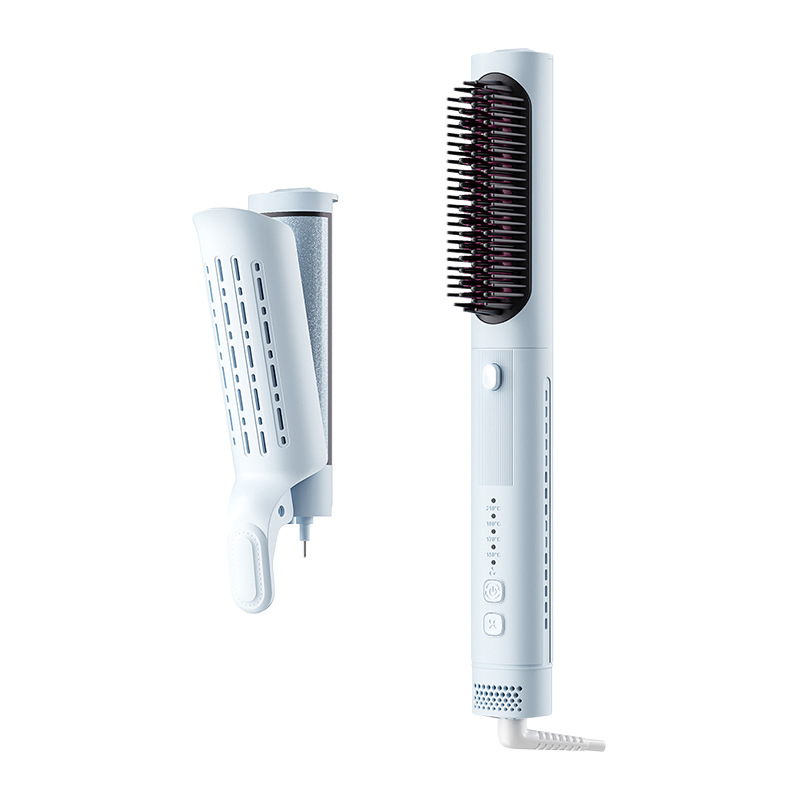 New Cross-Border Three-in-One Cold Air Styling Straight Curl Dual-Purpose Straightening Comb Curved Straightening Splint High Skull Top Fluffy Woman
